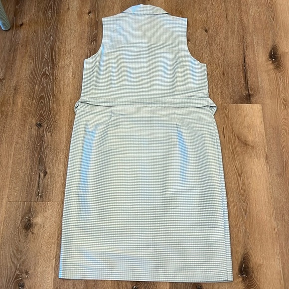 Laura Ashley 100% Silk Gingham Sleeveless Button-Down Dress Size 12 - Picture 2 of 15
